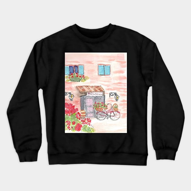 La Vin Ostaria Crewneck Sweatshirt by MarcyBrennanArt